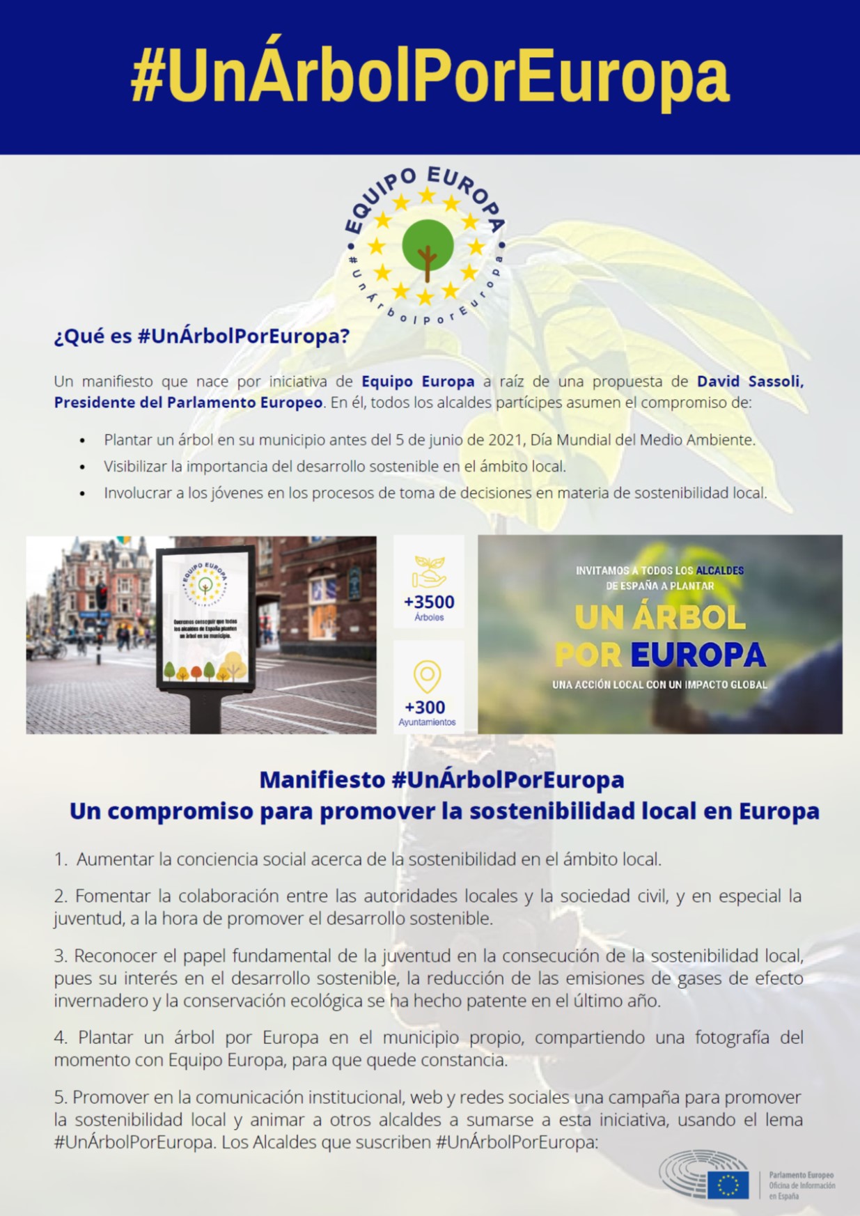 Campaña #UnÁrbolPorEuropa, por la participación de la juventud en el fomento de la sostenibilidad local